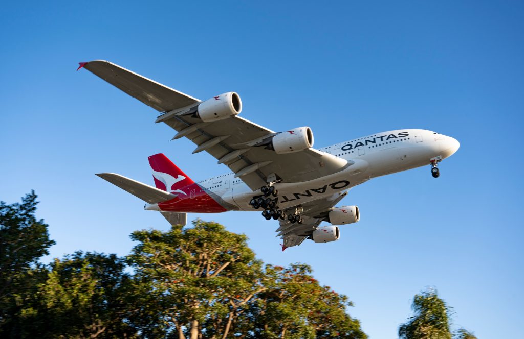 Qantas double points Qantas A380 flying in the sky